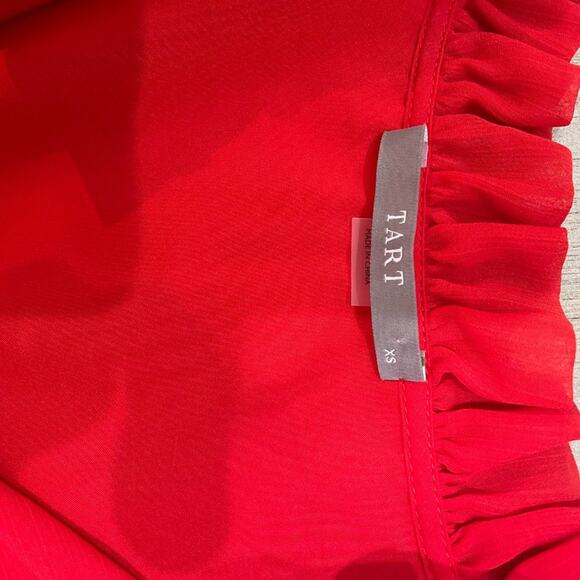 TART JULIE FLOWY BOHO MAXI DRESS.  COLOR FIERY RED.  SIZE XS - Picture 5 of 6